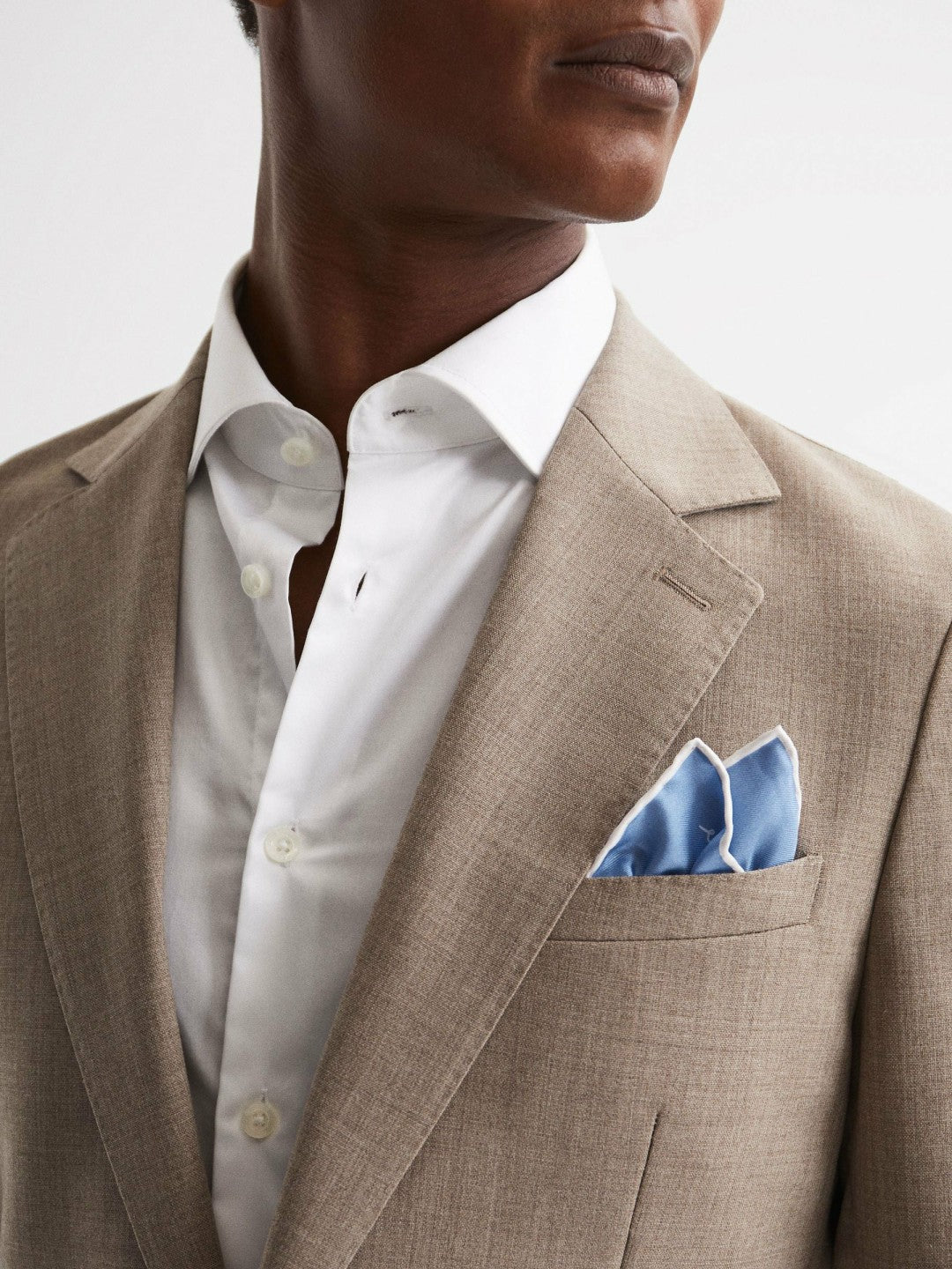 Plain Silk Pocket Square in Airforce Blue Men | Reiss