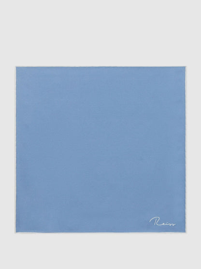 Plain Silk Pocket Square in Airforce Blue Men | Reiss