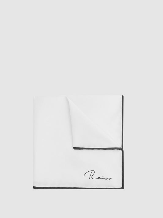 Plain Silk Pocket Square in White Men | Reiss