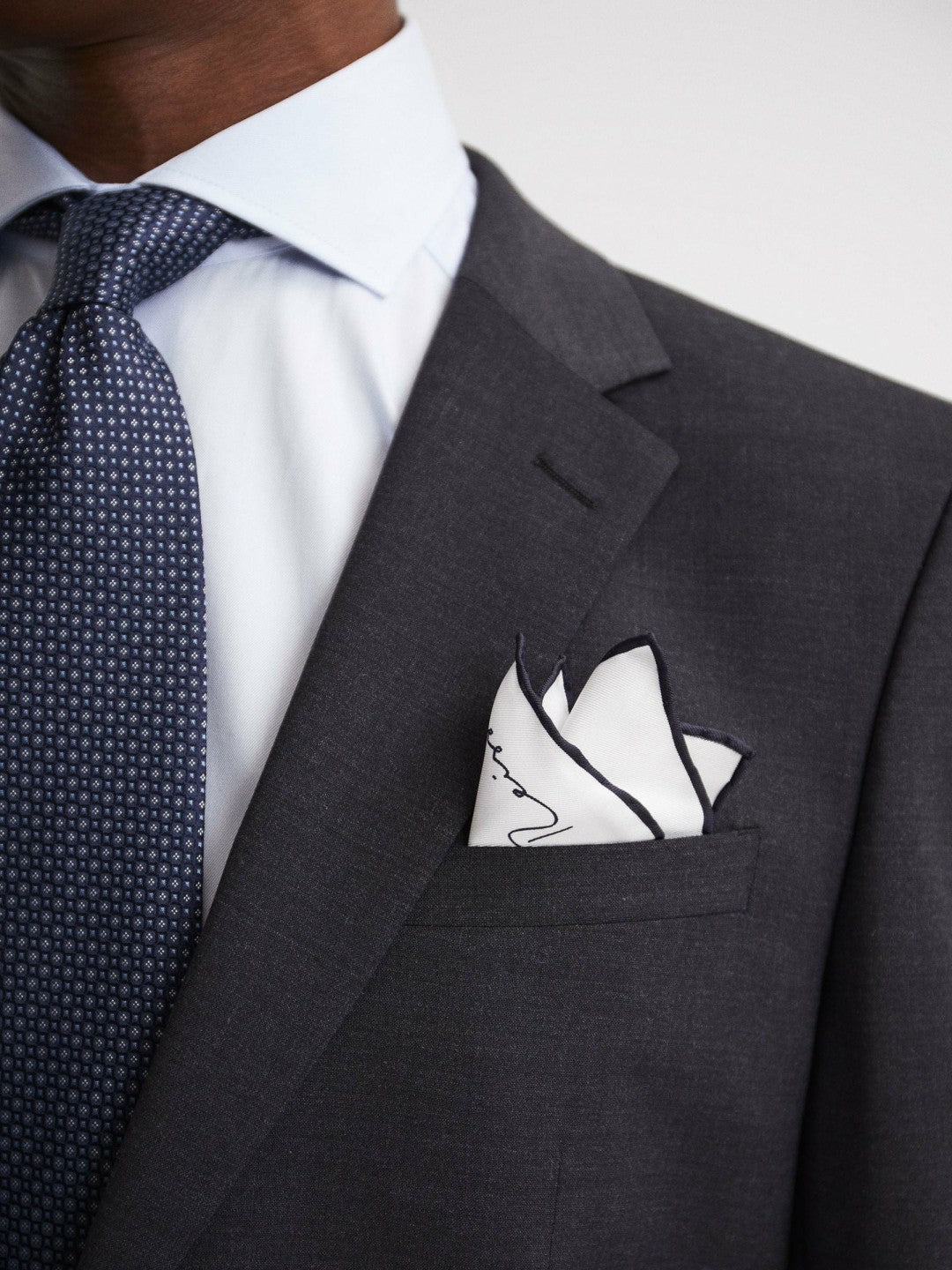 Plain Silk Pocket Square in White Men | Reiss