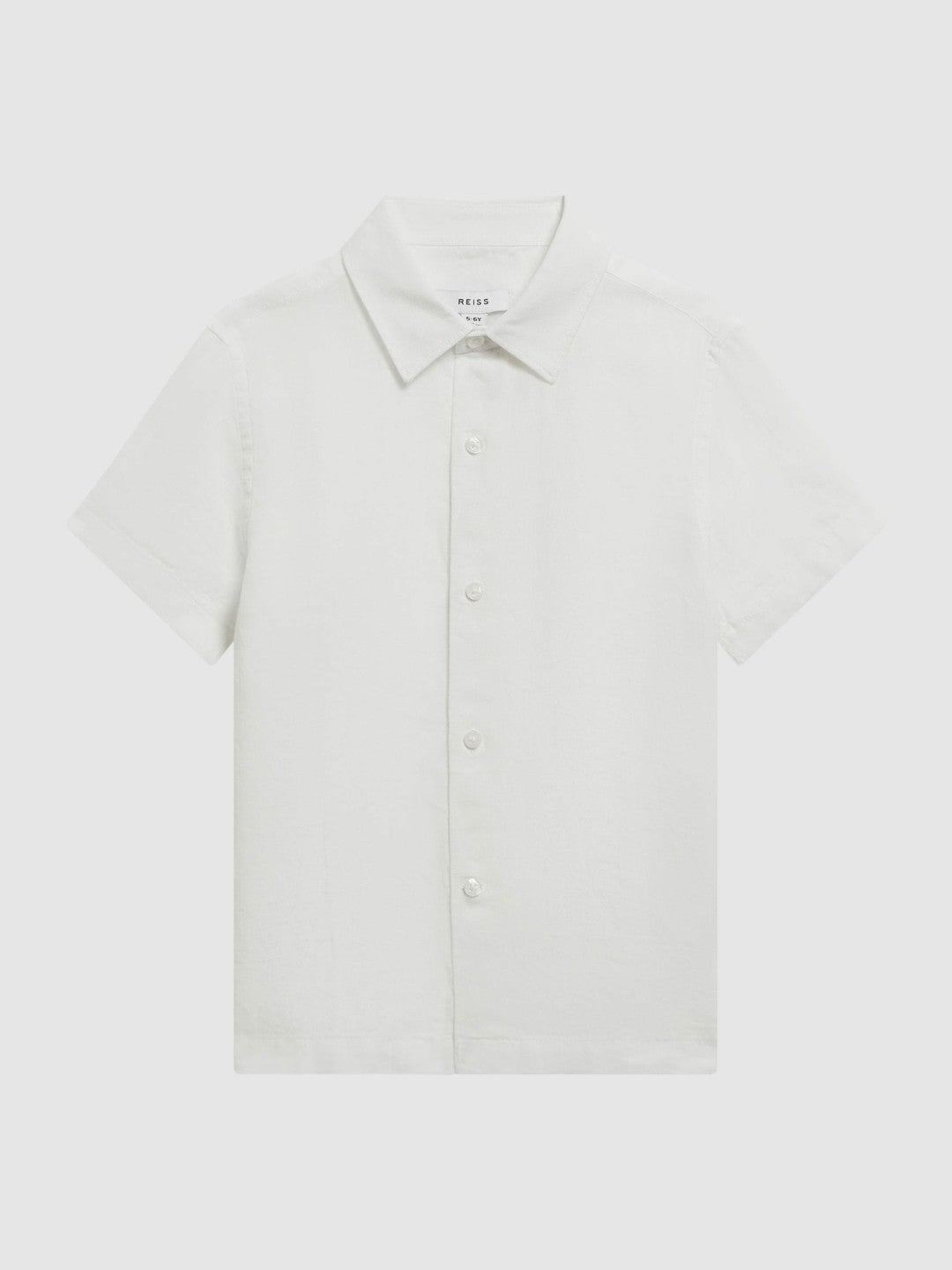 3-9 yrs Short Sleeve Linen Shirt in White Children & Baby | Reiss