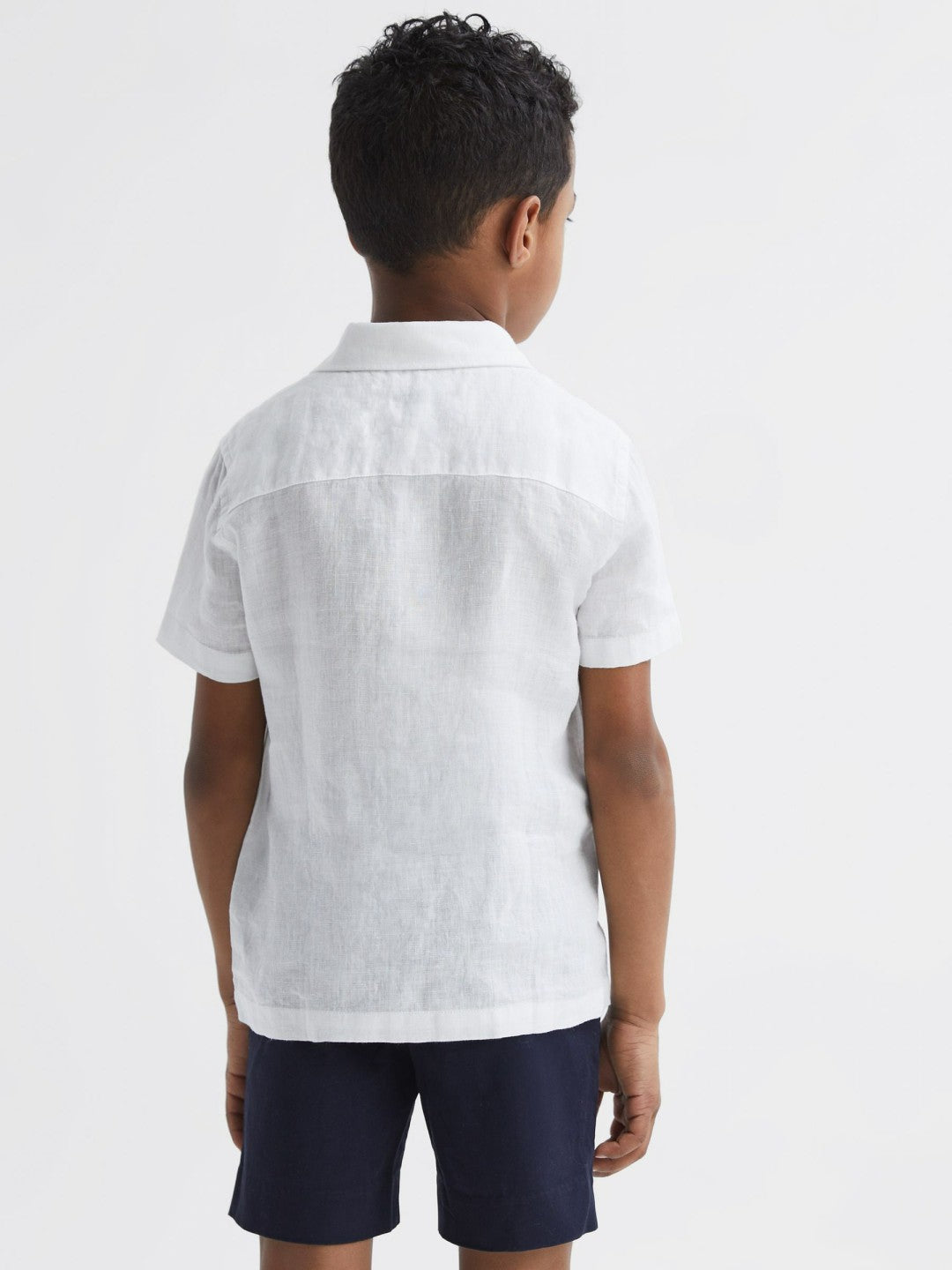 3-9 yrs Short Sleeve Linen Shirt in White Children & Baby | Reiss