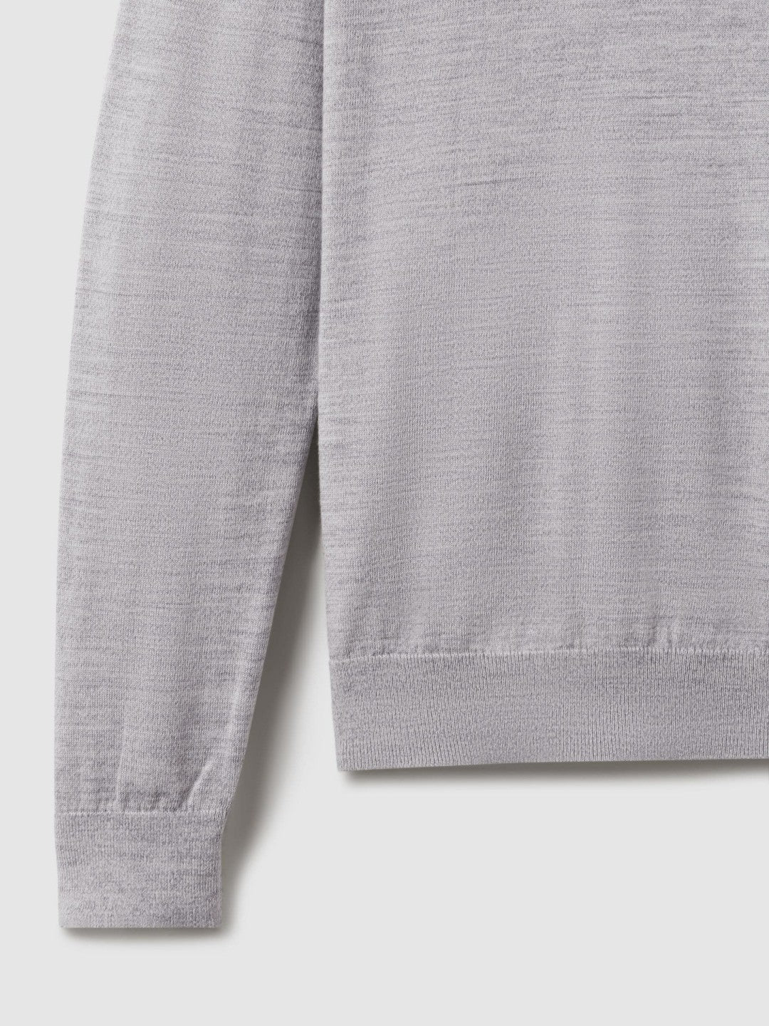 Merino Wool Crew Neck Jumper in Soft Grey Mouline Men | Reiss