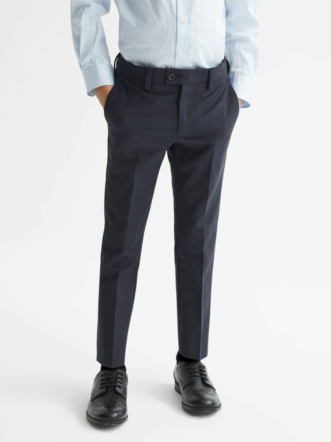 4-9 yrs Wool-Blend Suit Trousers in Navy Children & Baby | Reiss