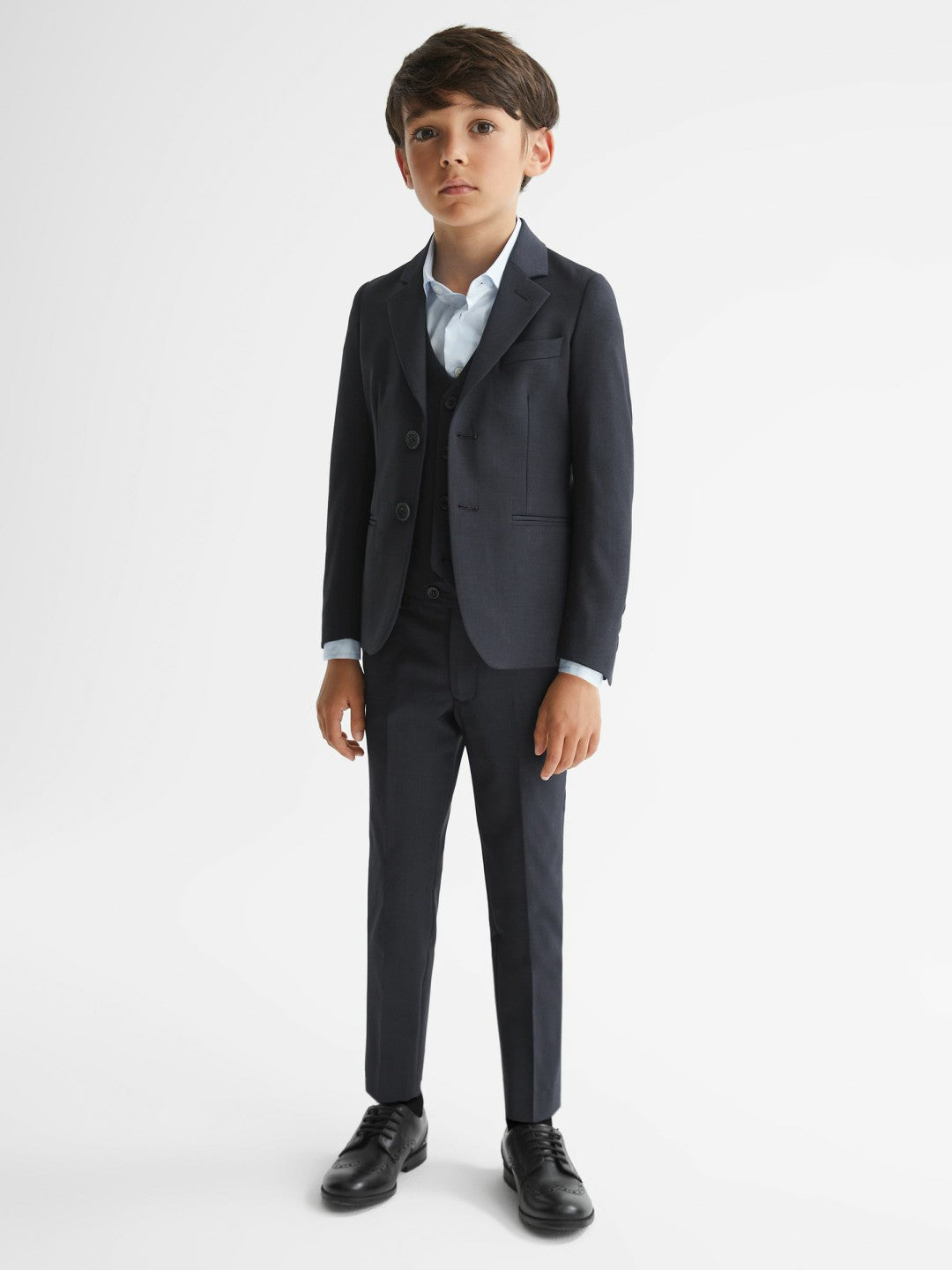 4-9 yrs Wool-Blend Suit Trousers in Navy Children & Baby | Reiss