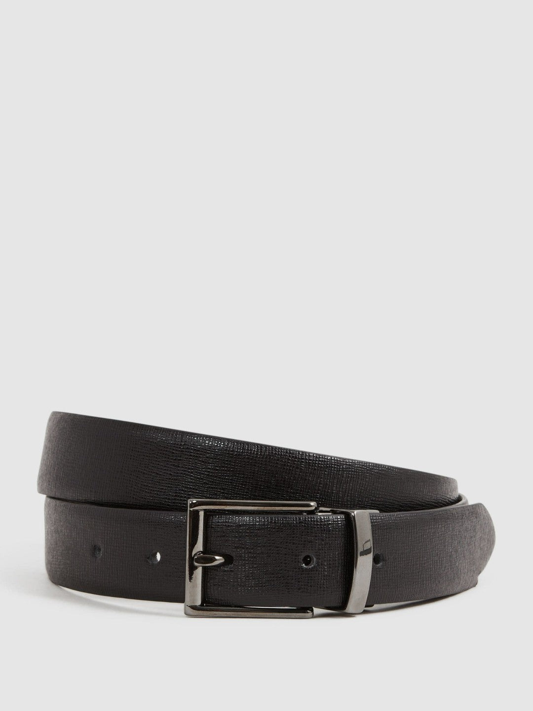 Reversible Leather Belt in Black/Brown Men | Reiss