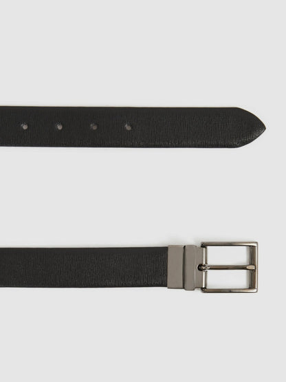 Reversible Leather Belt in Black/Brown Men | Reiss
