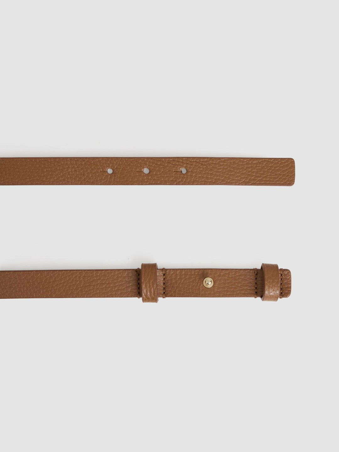 Leather Square Hinge Belt in Tan Women | Reiss