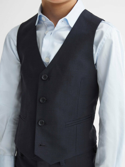 4-9 yrs Modern Fit Waistcoat in Navy Children & Baby | Reiss