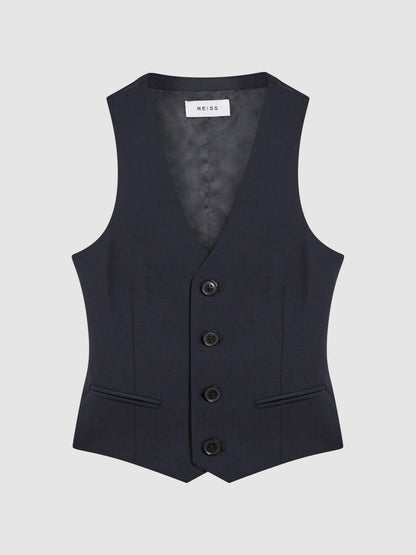 4-9 yrs Modern Fit Waistcoat in Navy Children & Baby | Reiss