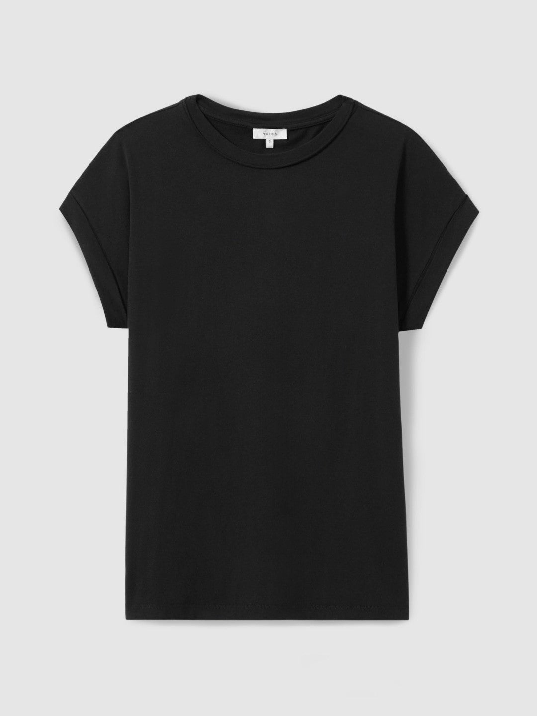 Cotton-Jersey Crew Neck T-Shirt in Black Women | Reiss
