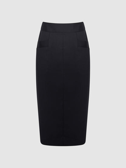 Petite Tailored Pencil Skirt in Navy Women | Reiss