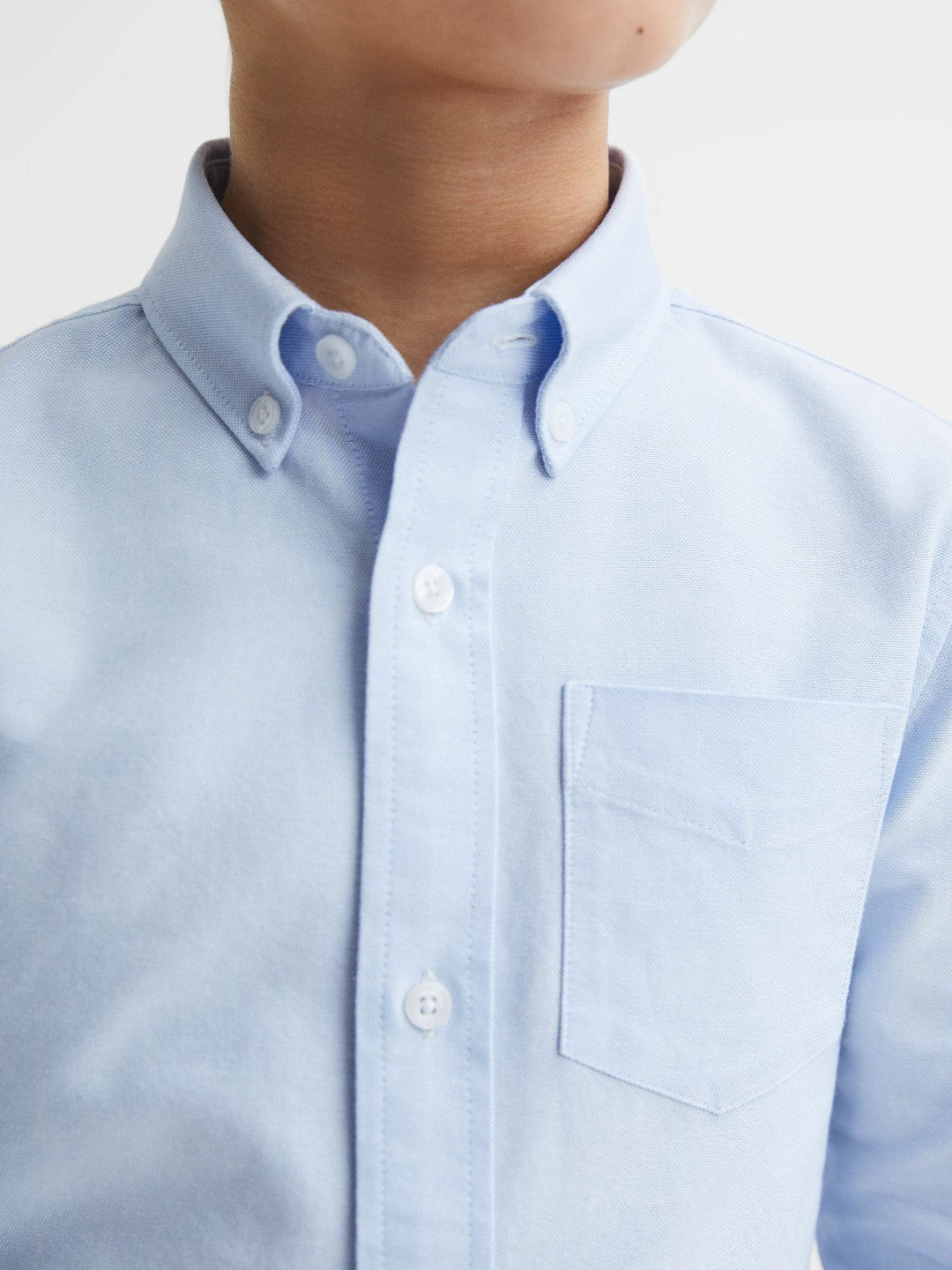 3-9 yrs Button Down Oxford Shirt in Soft Blue Children & Baby | Reiss
