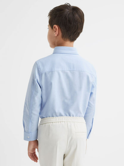 3-9 yrs Button Down Oxford Shirt in Soft Blue Children & Baby | Reiss