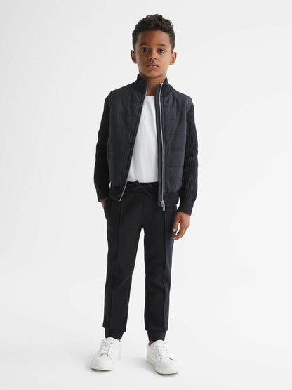 3-9 yrs Hybrid Zip Through Quilted Jacket in Navy Children & Baby | Reiss