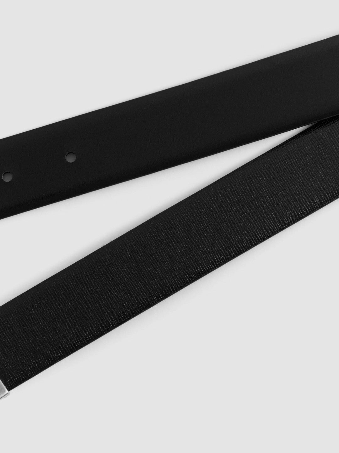 Reversible Leather Belt in Black Men | Reiss