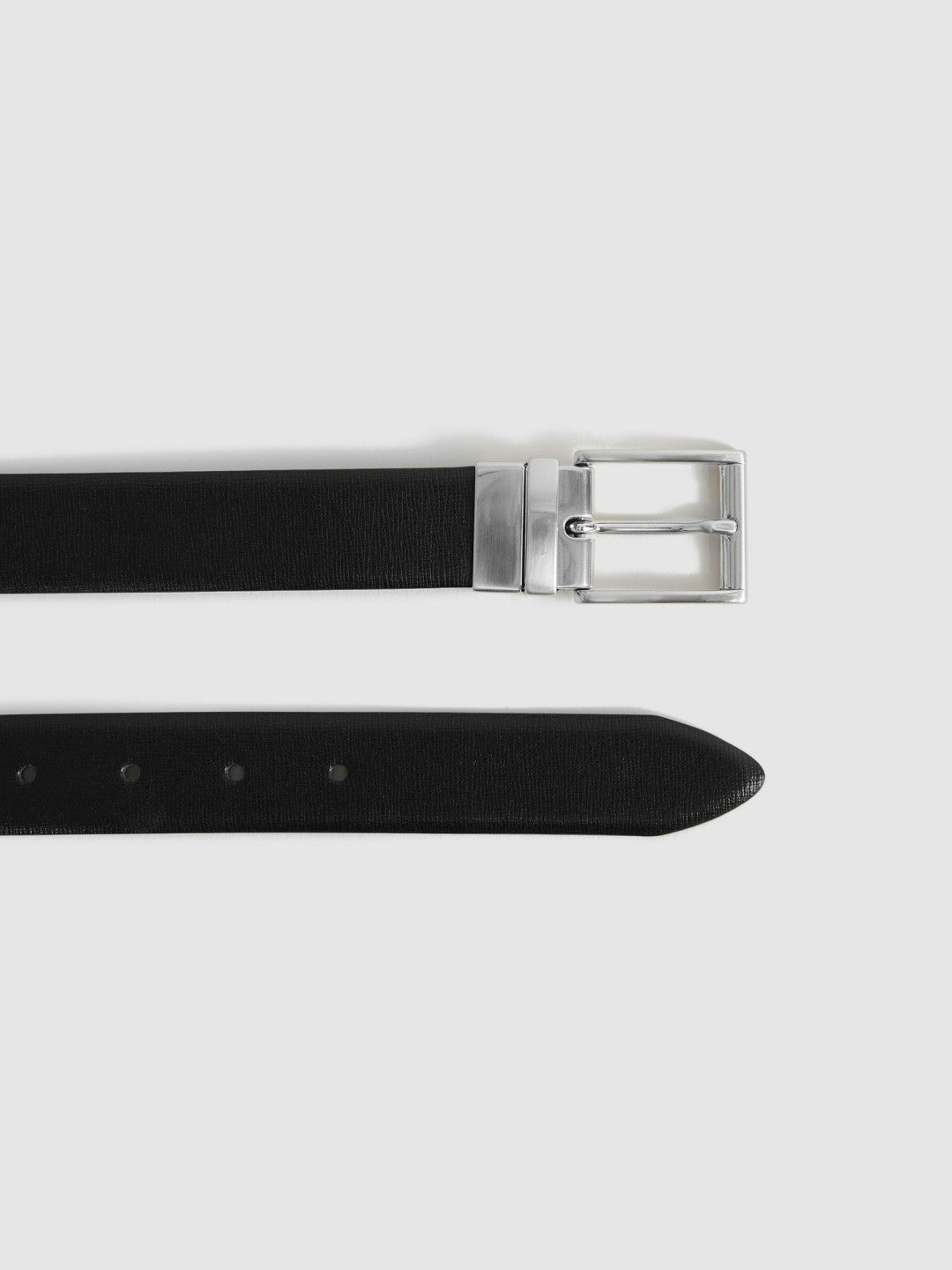 Reversible Leather Belt in Black Men | Reiss
