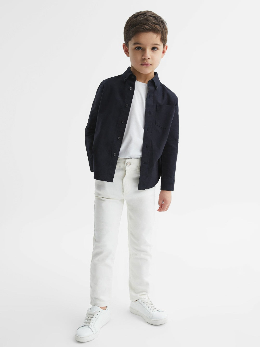 9-14 yrs Button Down Oxford Shirt in Navy Children & Baby | Reiss