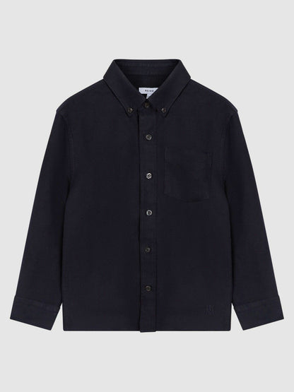 9-14 yrs Button Down Oxford Shirt in Navy Children & Baby | Reiss