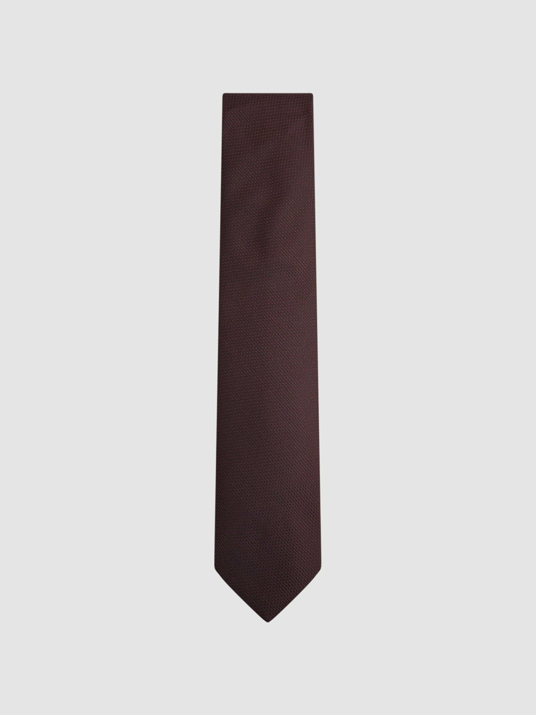 Textured Silk Blend Tie in Burgundy Men | Reiss