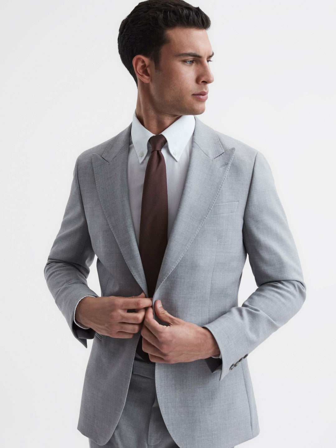 Textured Silk Blend Tie in Burgundy Men | Reiss