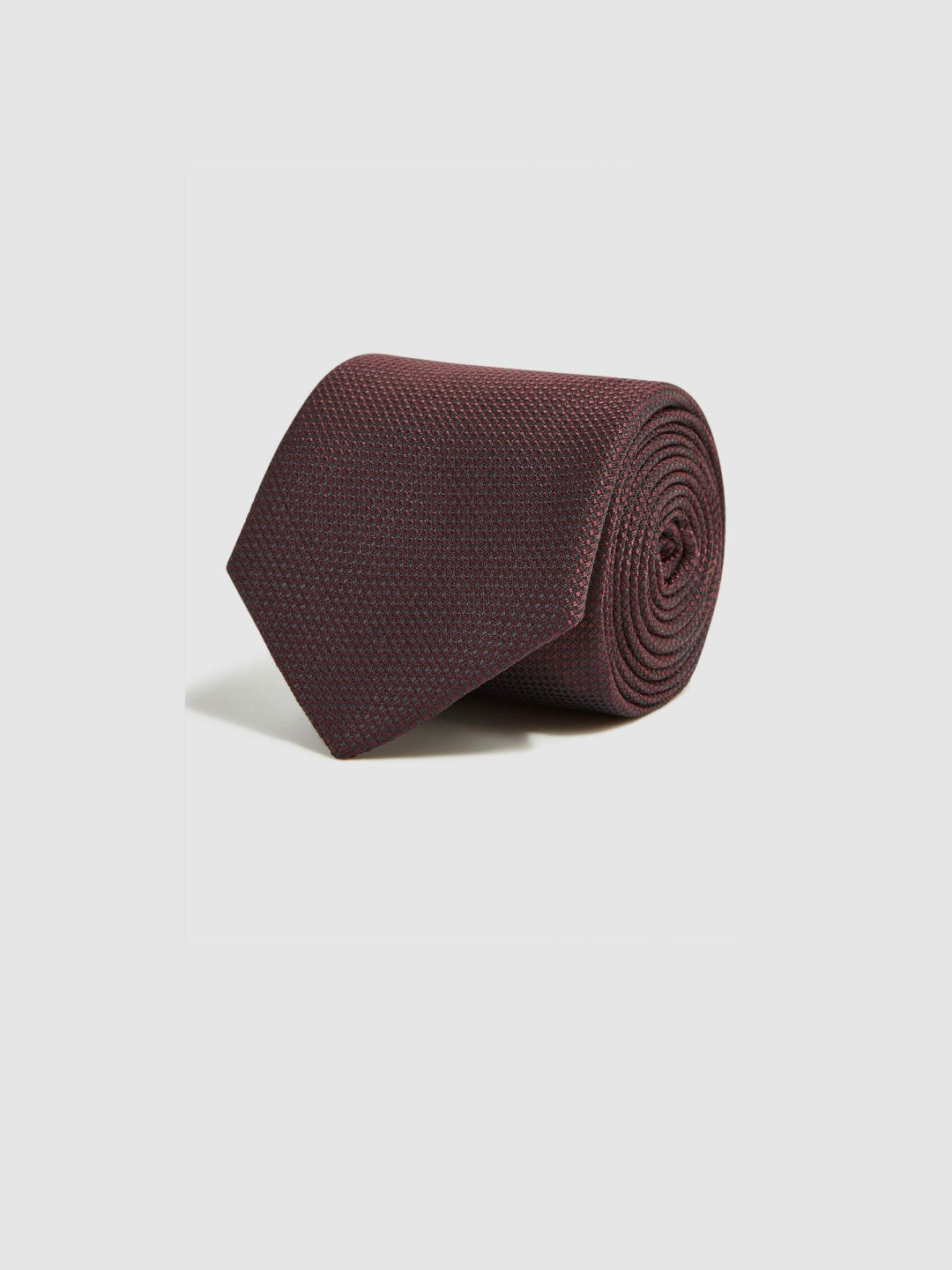 Textured Silk Blend Tie in Burgundy Men | Reiss