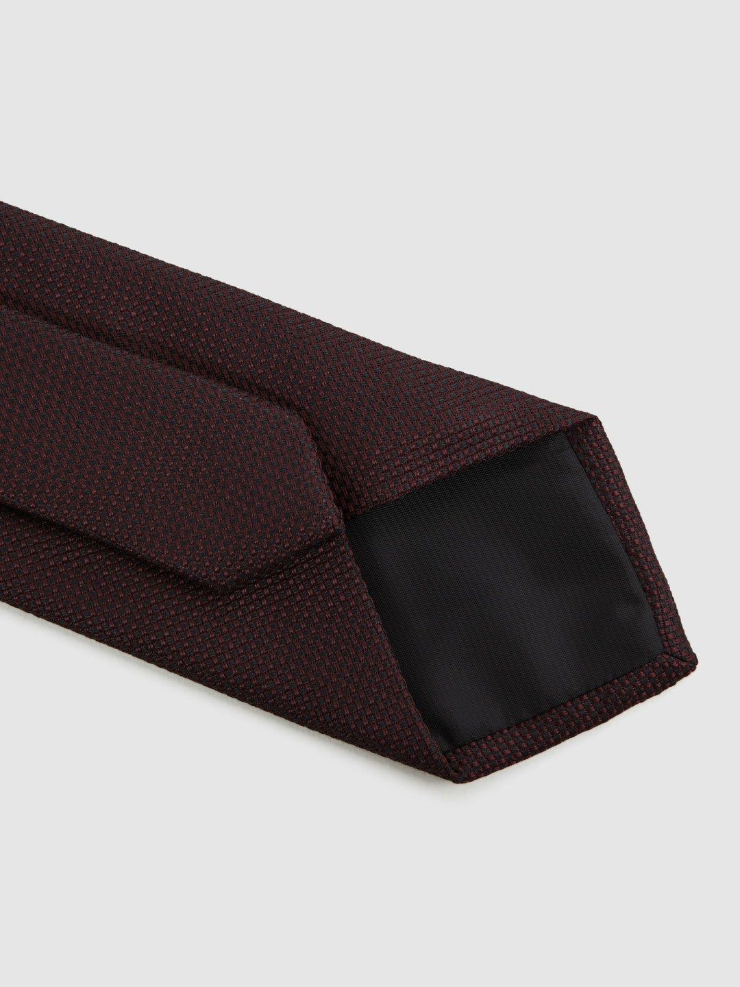 Textured Silk Blend Tie in Burgundy Men | Reiss