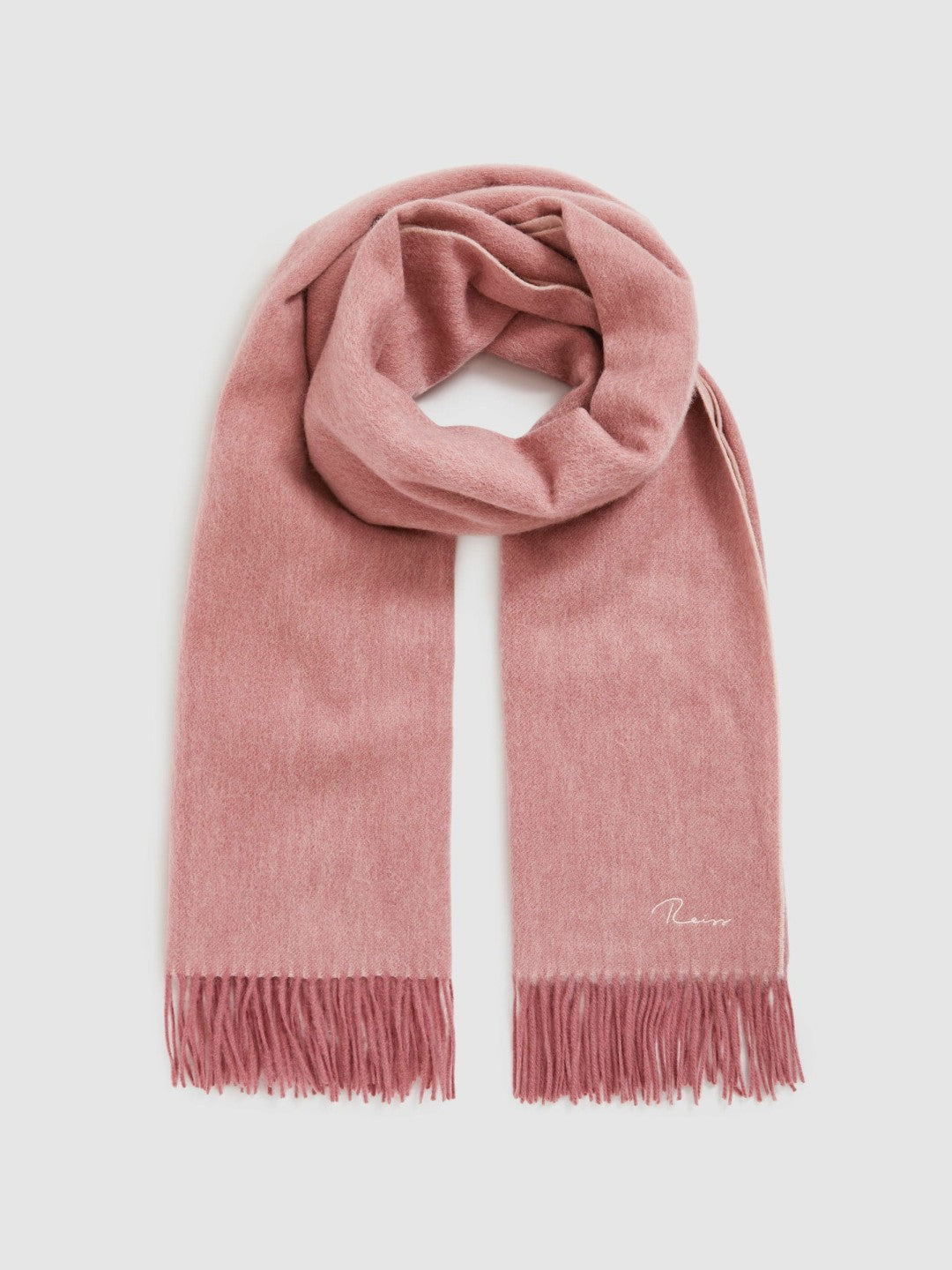Wool-Cashmere Scarf in Blush Women | Reiss