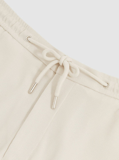 Textured Drawstring Shorts in Stone Men | Reiss