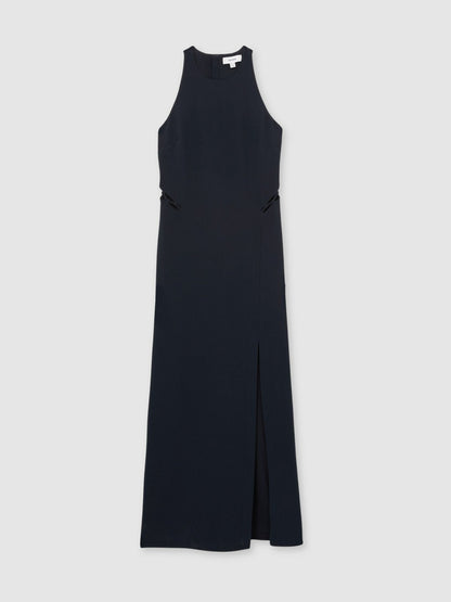Ladder-Trim Sleeveless Maxi Dress in Navy Women | Reiss