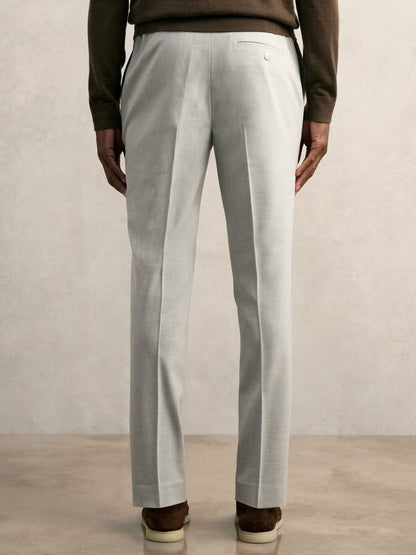 Slim-Fit Internal-Drawstring Trousers in Grey Men | Reiss