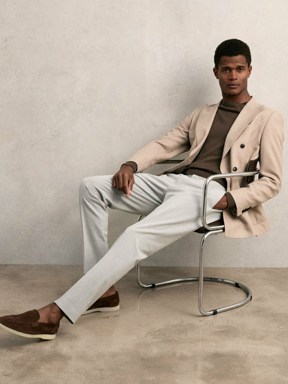 Slim-Fit Internal-Drawstring Trousers in Grey Men | Reiss