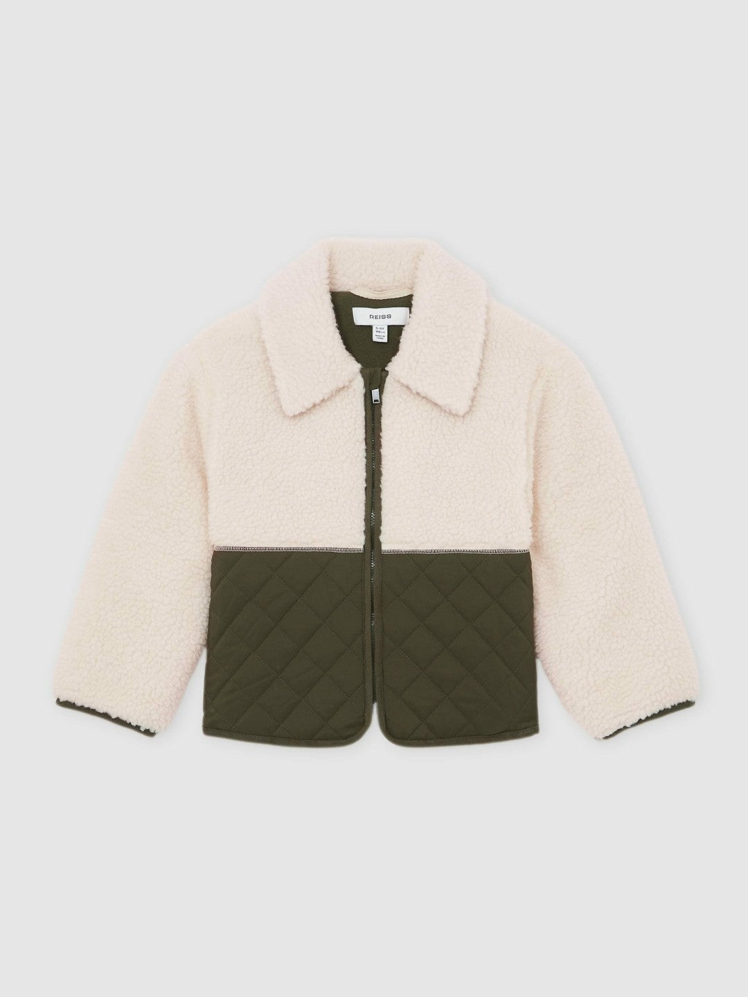 9-13 yrs Quilted Borg Jacket in Ecru Children & Baby | Reiss