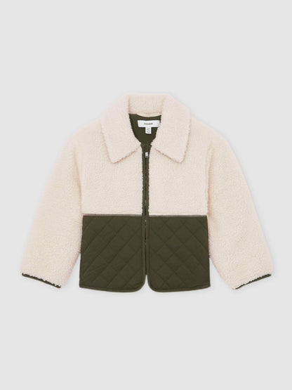 9-13 yrs Quilted Borg Jacket in Ecru Children & Baby | Reiss