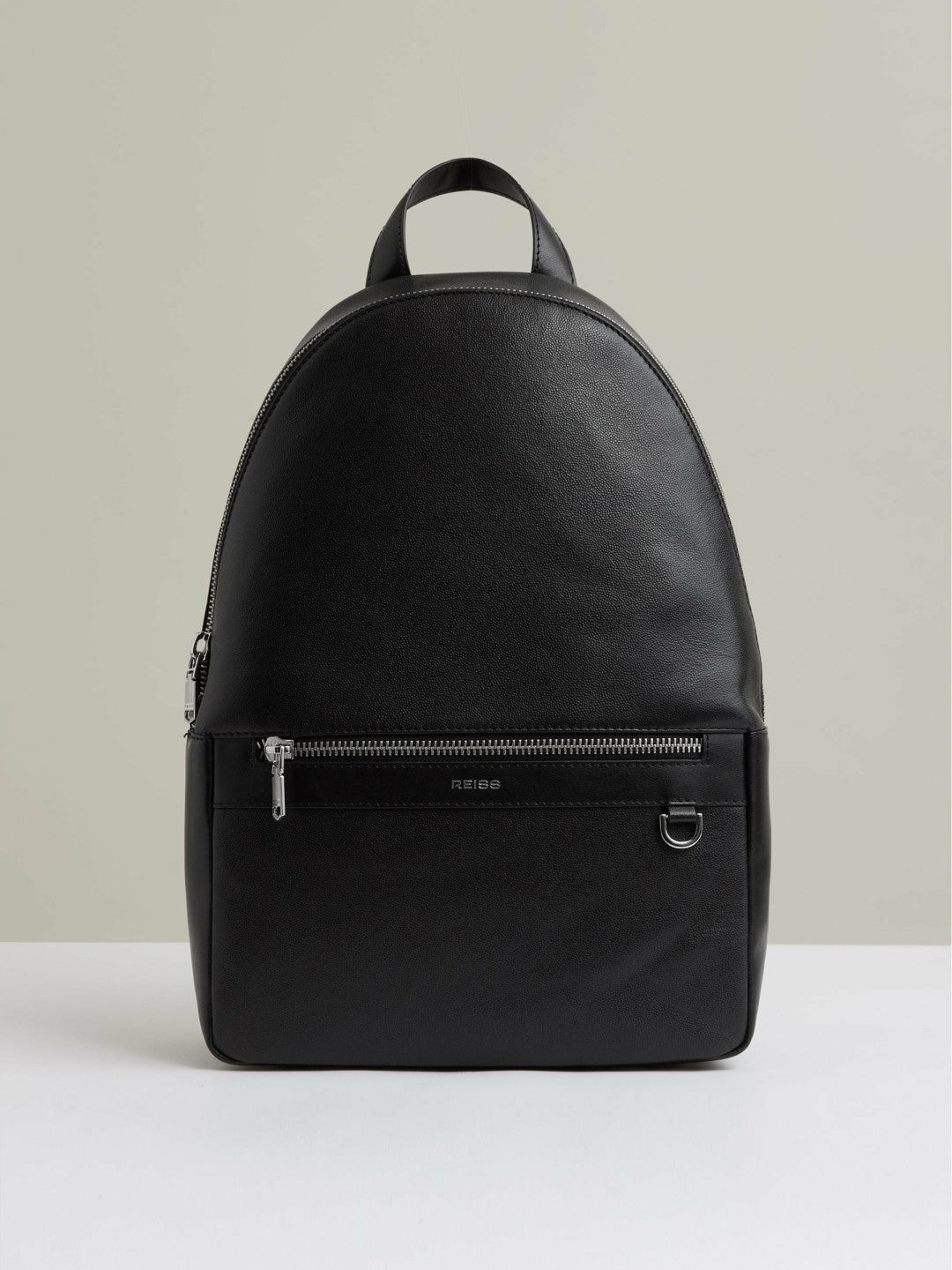 Micro-Grain Leather Backpack in Black Men | Reiss