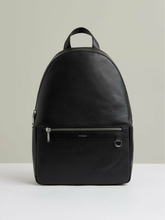 Micro-Grain Leather Backpack in Black Men | Reiss