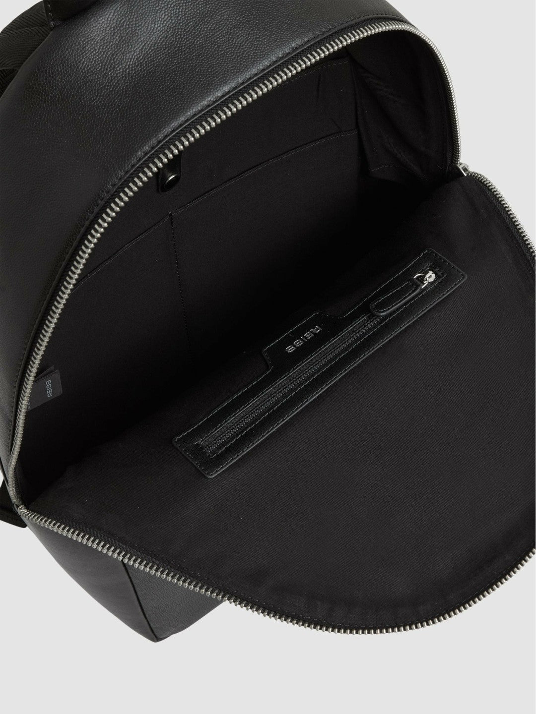 Micro-Grain Leather Backpack in Black Men | Reiss