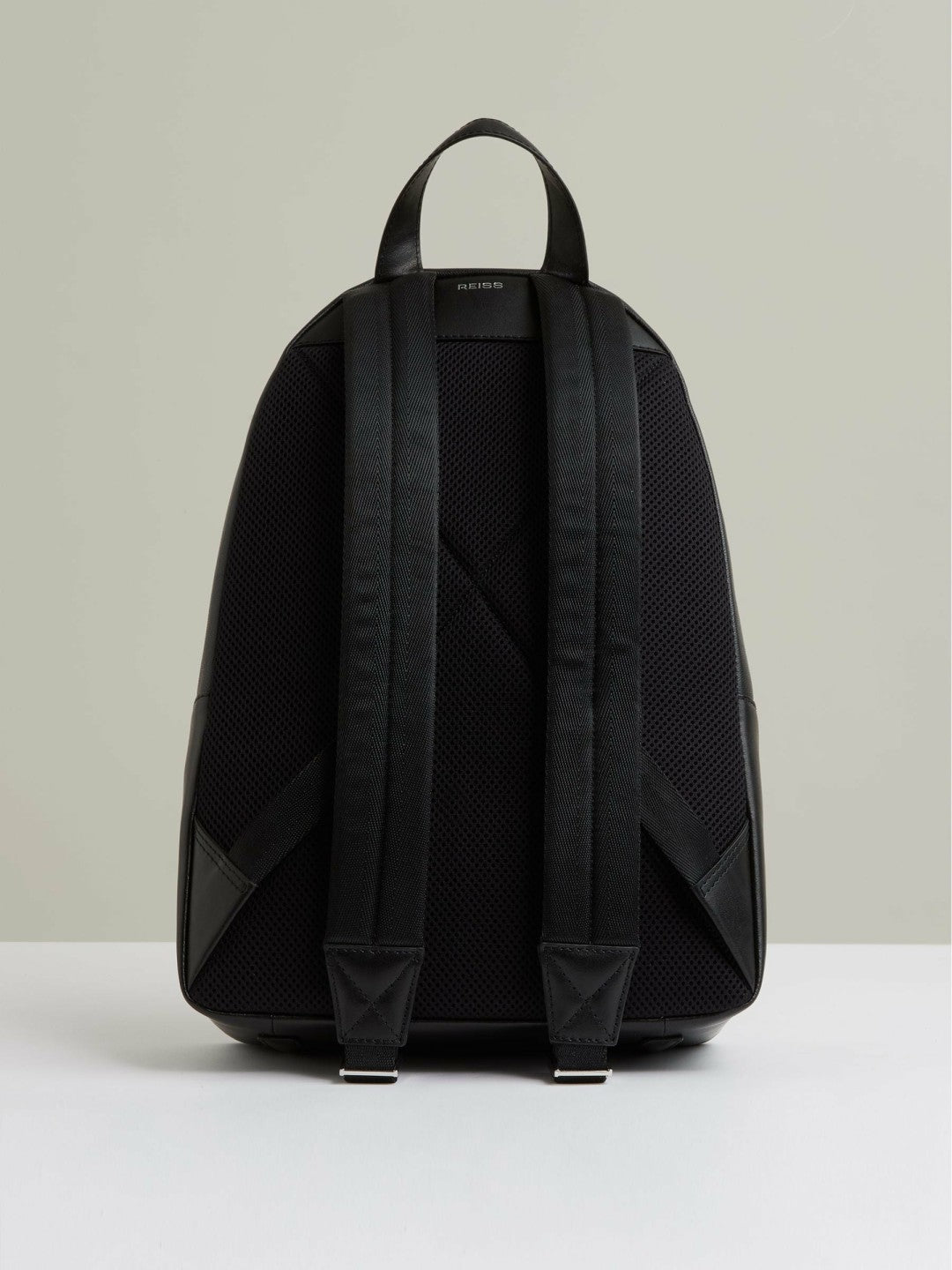 Micro-Grain Leather Backpack in Black Men | Reiss