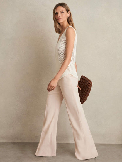 Wide-Leg Suit Trousers in Pink Women | Reiss