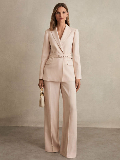Wide-Leg Suit Trousers in Pink Women | Reiss