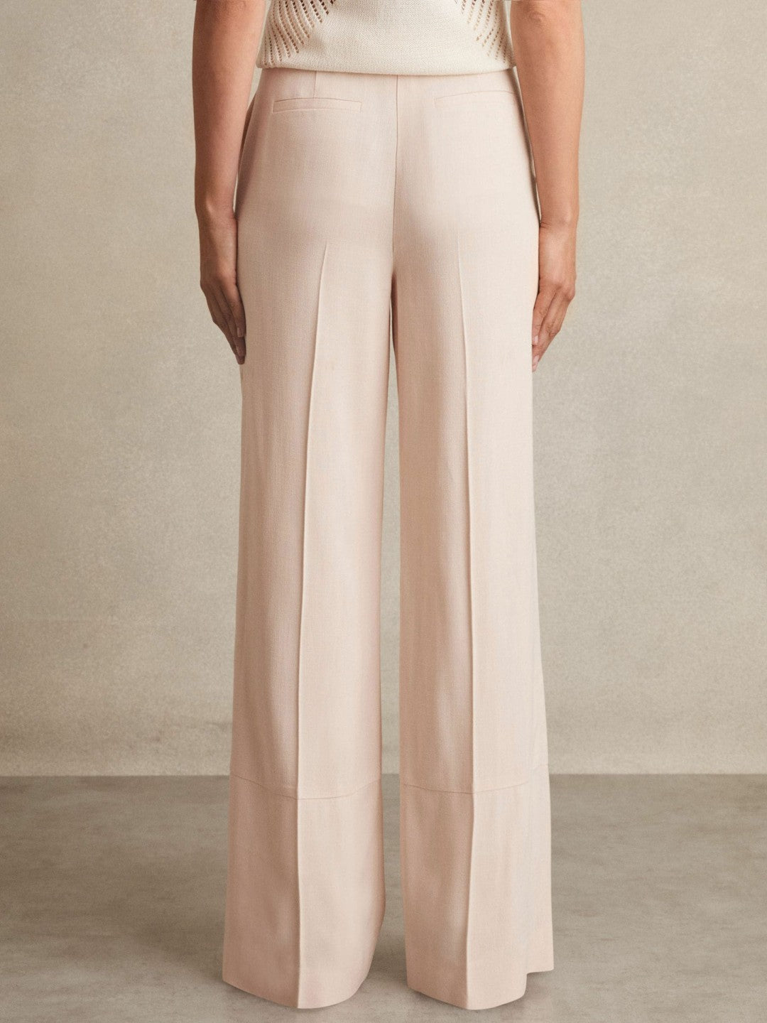 Petite Wide-Leg Suit Trousers in Pink Women | Reiss