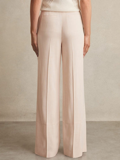 Petite Wide-Leg Suit Trousers in Pink Women | Reiss