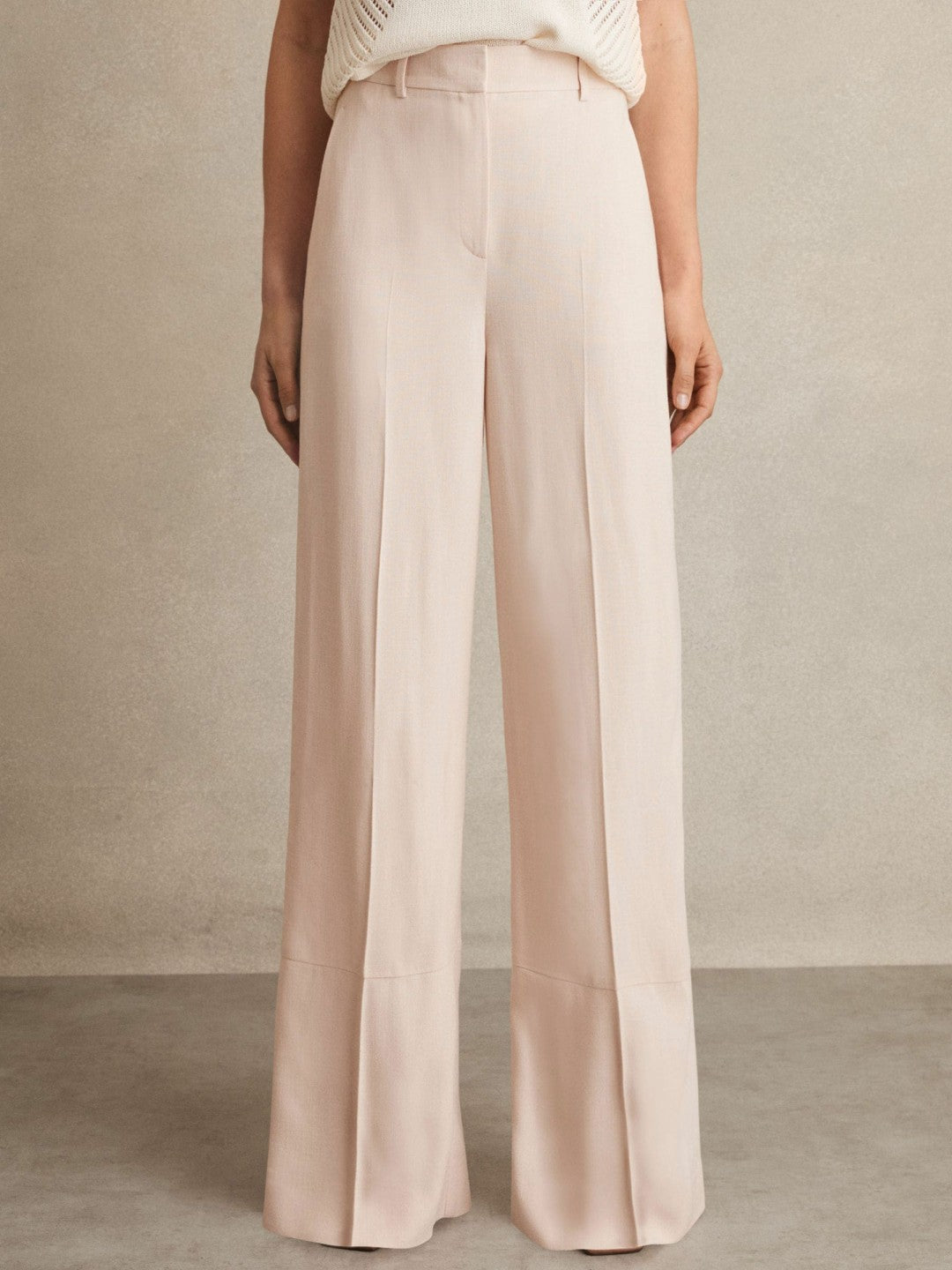 Petite Wide-Leg Suit Trousers in Pink Women | Reiss