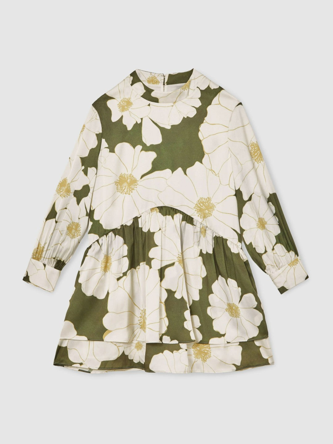 13-14 yrs Floral-Print Swing Dress in Green Children & Baby | Reiss