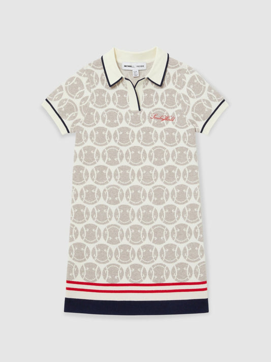 13-14 yrs SmileyWorld Knitted Polo Dress in Off White Children & Baby | Reiss