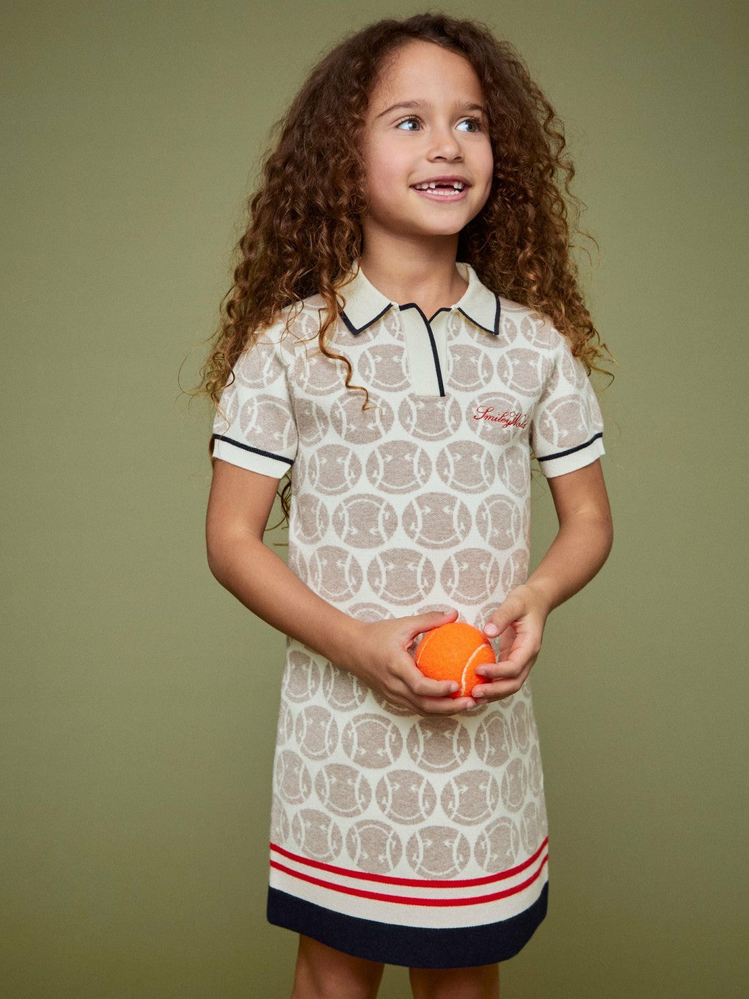 4-9 yrs SmileyWorld Knitted Polo Dress in Off White Children & Baby | Reiss