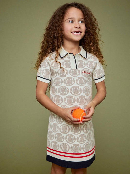 4-9 yrs SmileyWorld Knitted Polo Dress in Off White Children & Baby | Reiss