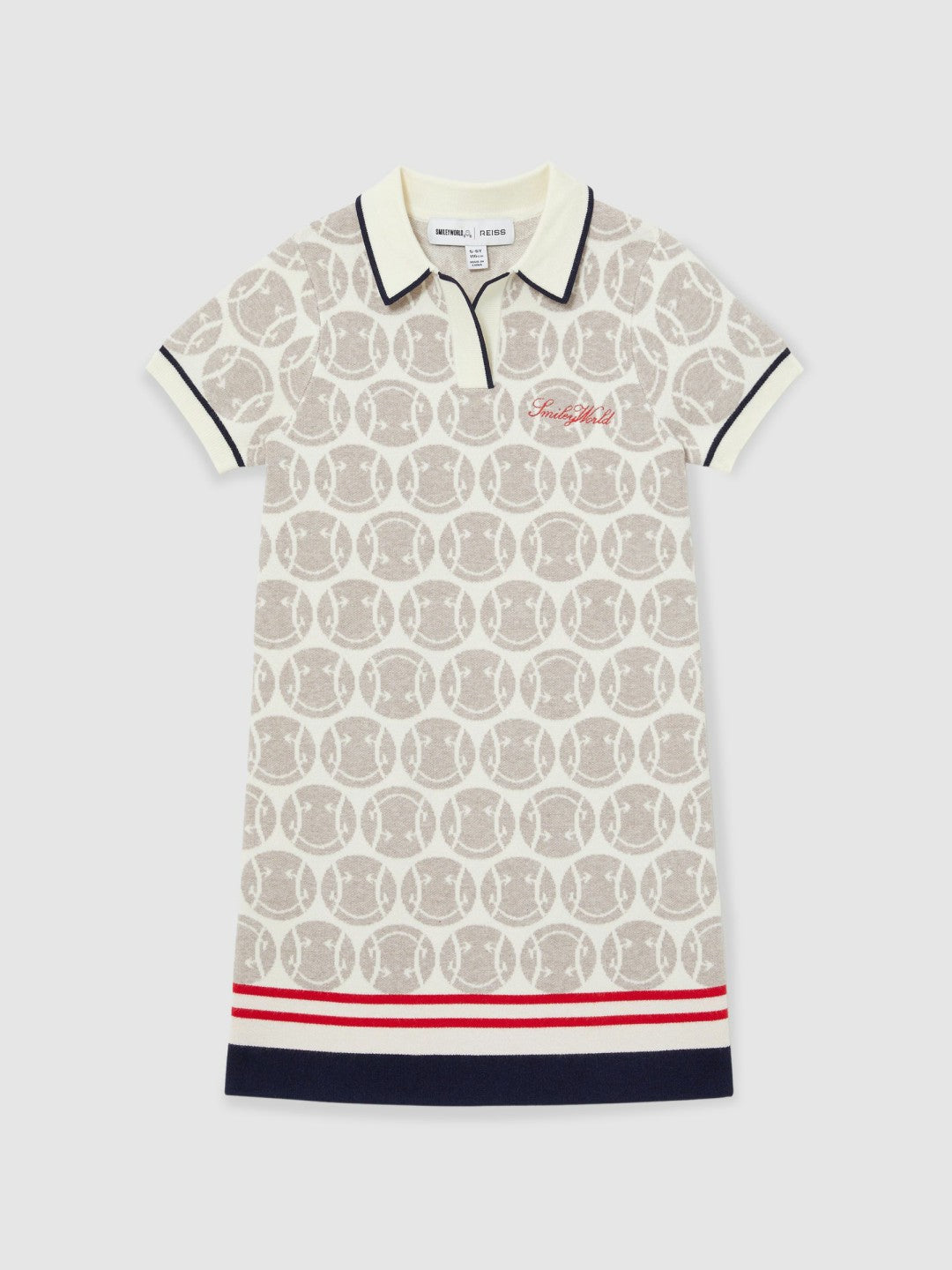 4-9 yrs SmileyWorld Knitted Polo Dress in Off White Children & Baby | Reiss