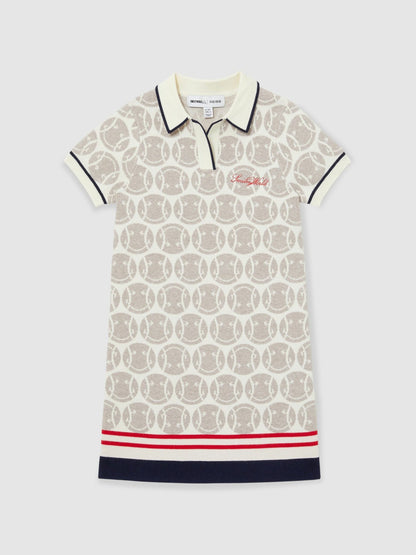 4-9 yrs SmileyWorld Knitted Polo Dress in Off White Children & Baby | Reiss