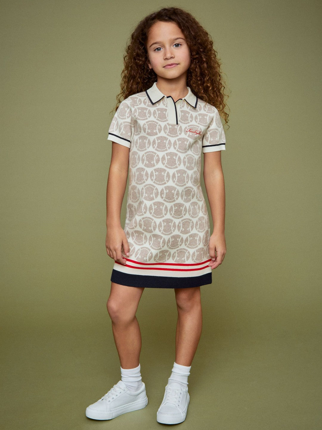 4-9 yrs SmileyWorld Knitted Polo Dress in Off White Children & Baby | Reiss